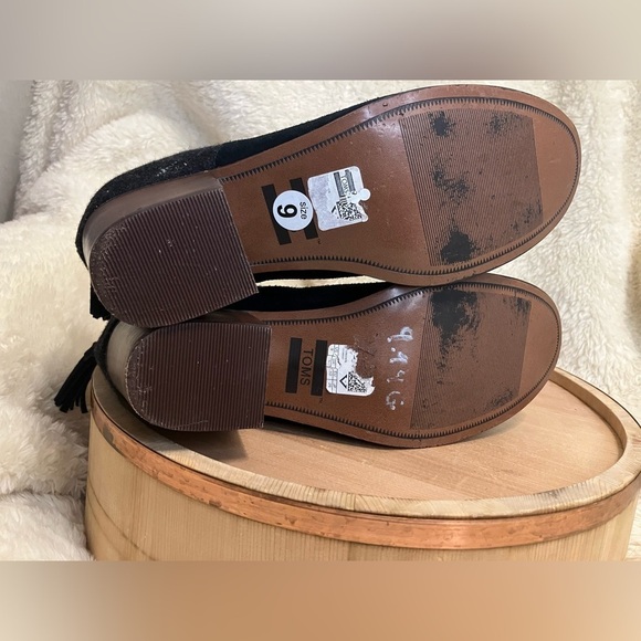 Toms Leila Ankle Boots Booties Suede Dotted Wool Size 9 - Picture 5 of 10